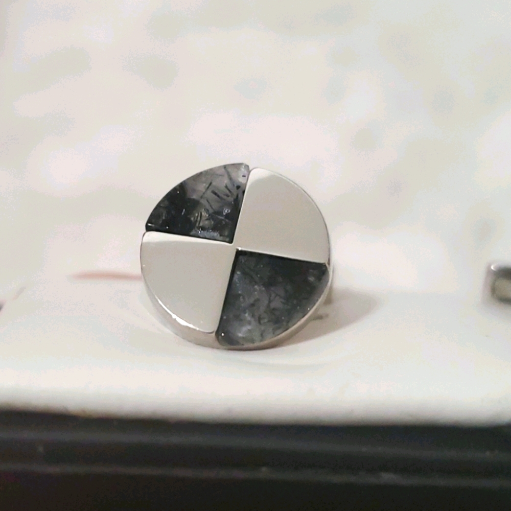 Kenneth Cole Granite & Sterling silver cuff links - Picture 4 of 7